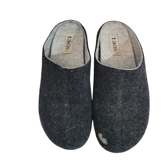 TAOS Size 41 Woolery Charcoal Wool Open Back Clog Shock Absorber - Picture 1 of 11